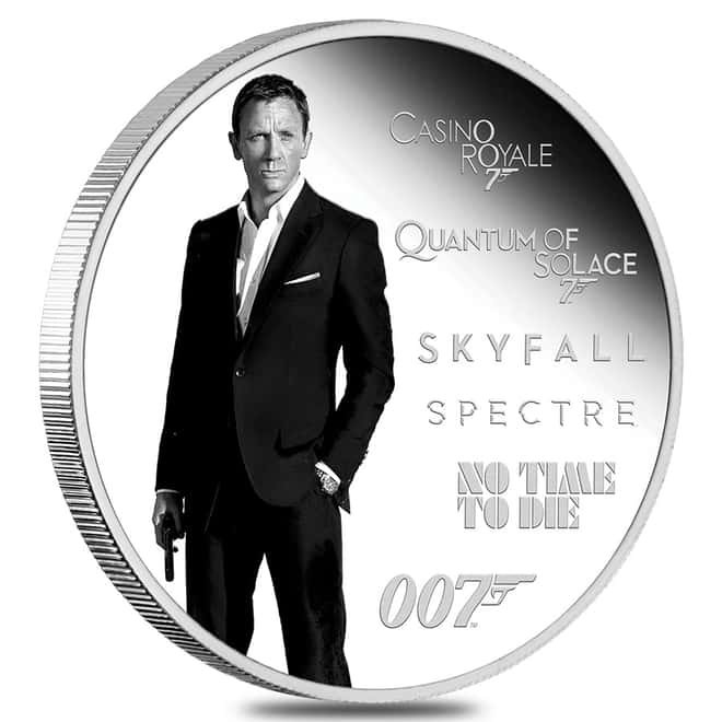 2024 1 oz Tuvalu James Bond Legacy Series Proof Colorized Silver Coin