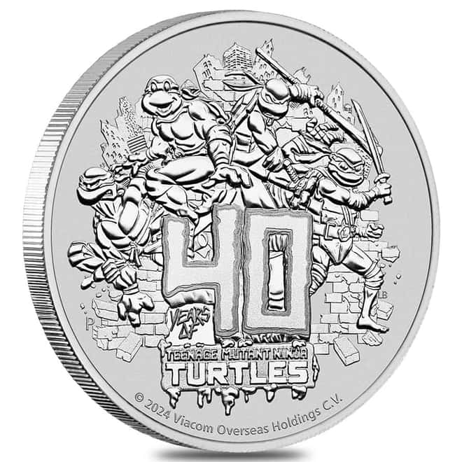 Lot of 20 - 2024 1 oz Tuvalu Teenage Mutant Ninja Turtles™ 40th Ann. Silver Coin BU