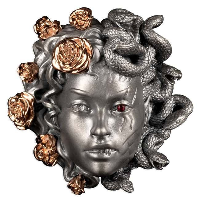 2024 Barbados 3 oz Silver Medusa Antiqued Coin