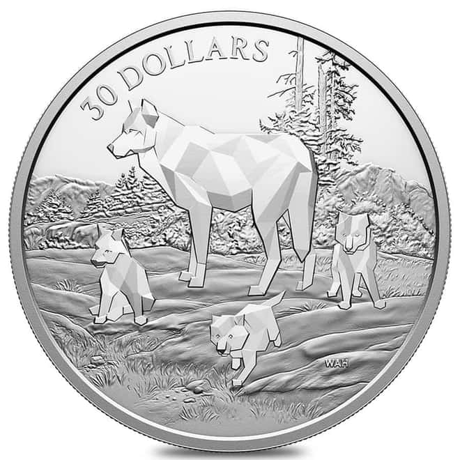 2024 Canada 2 oz Silver Timber Wolves Multifaceted Coin