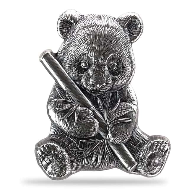 2024 Chad 1 oz Silver Panda Shaped High Relief Coin .999 Fine