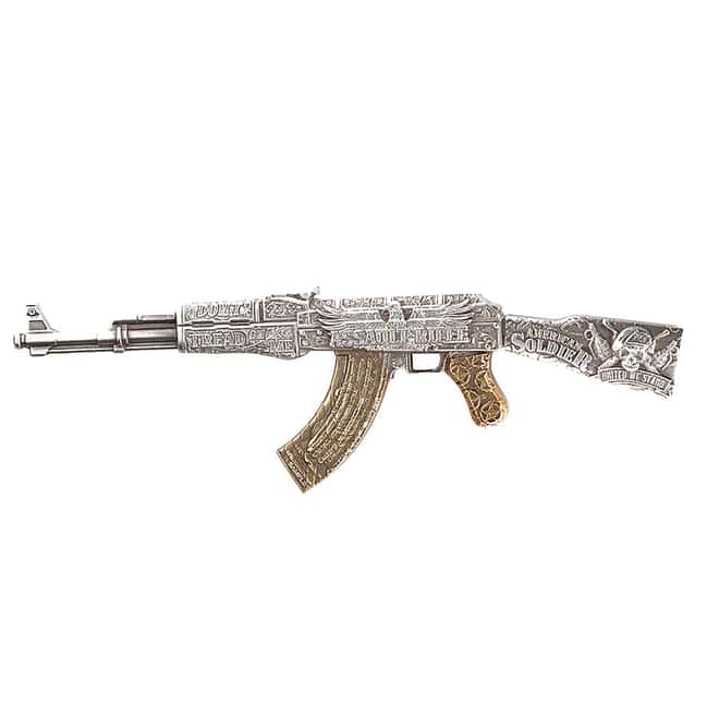 2024 Chad 2 oz Silver Assault Rifle Gilded Shaped Coin .999 Fine