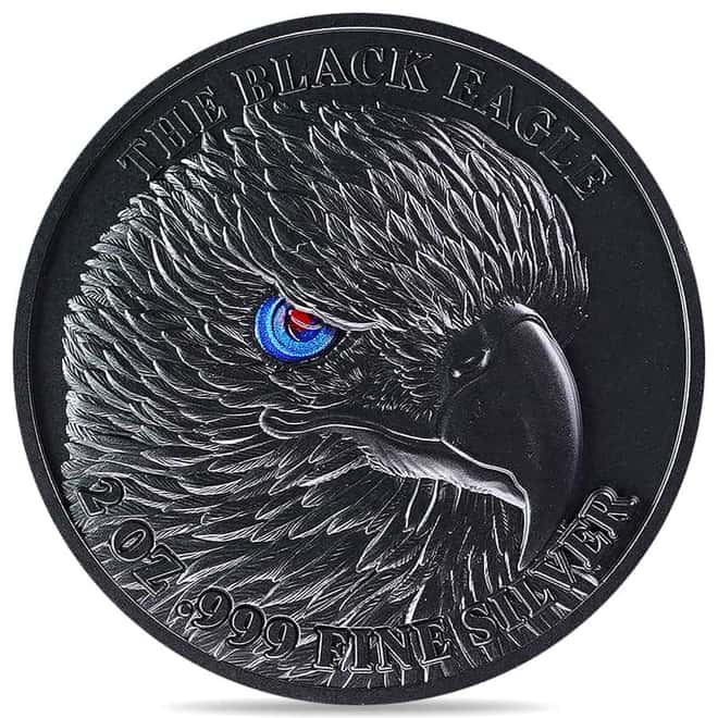 2024 Chad 2 oz Silver Black Eagle High Relief Coin .999 Fine