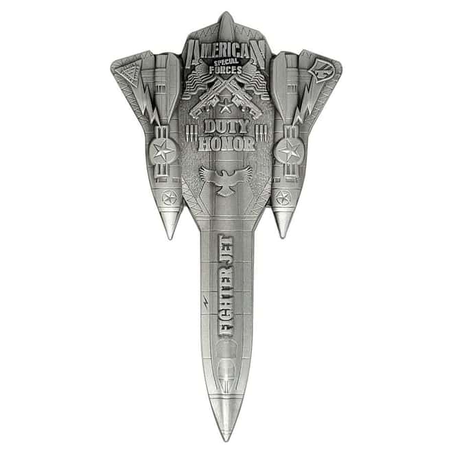 2024 Chad 2 oz Silver Fighter Jet Antiqued Shaped Coin .999 Fine