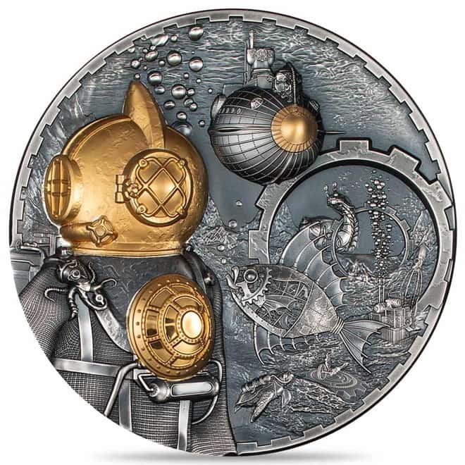 2024 Cook Islands 1 Kilo Silver Steampunk Nautilus Coin