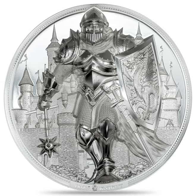 2024 Cook Islands 5 oz Silver Iron Knight Coin .9999 Fine