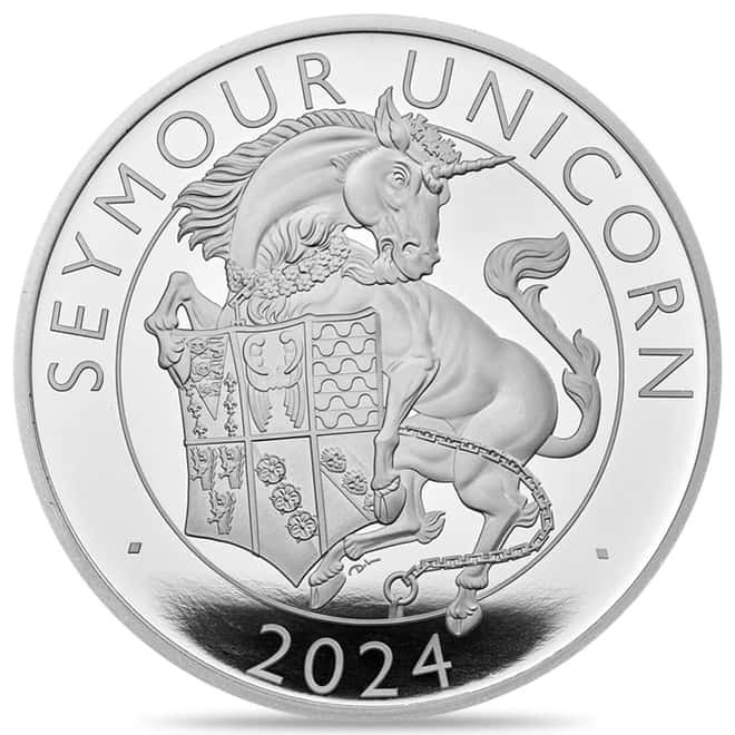 2024 GB 1 oz Proof Silver Tudor Beasts The Seymour Unicorn Coin