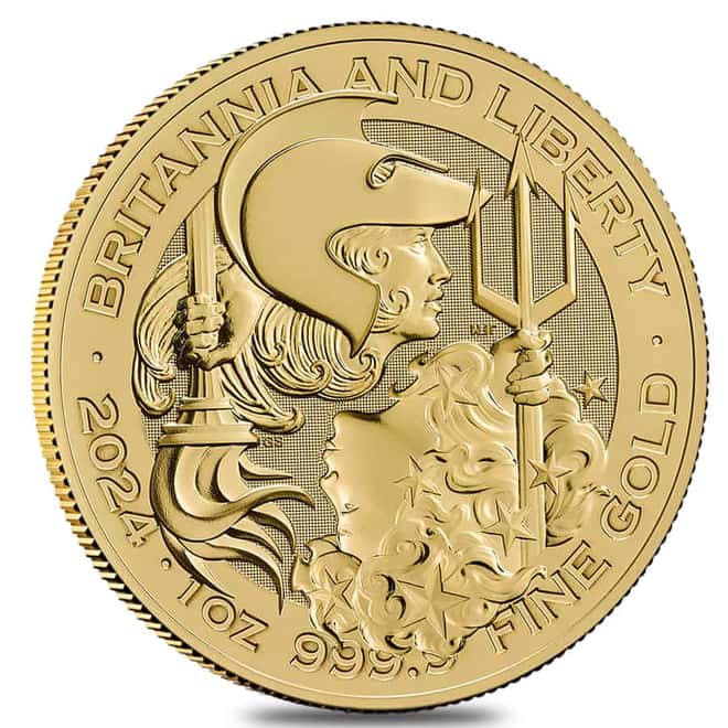 2024 Great Britain 1 oz Gold Britannia and Liberty Coin BU