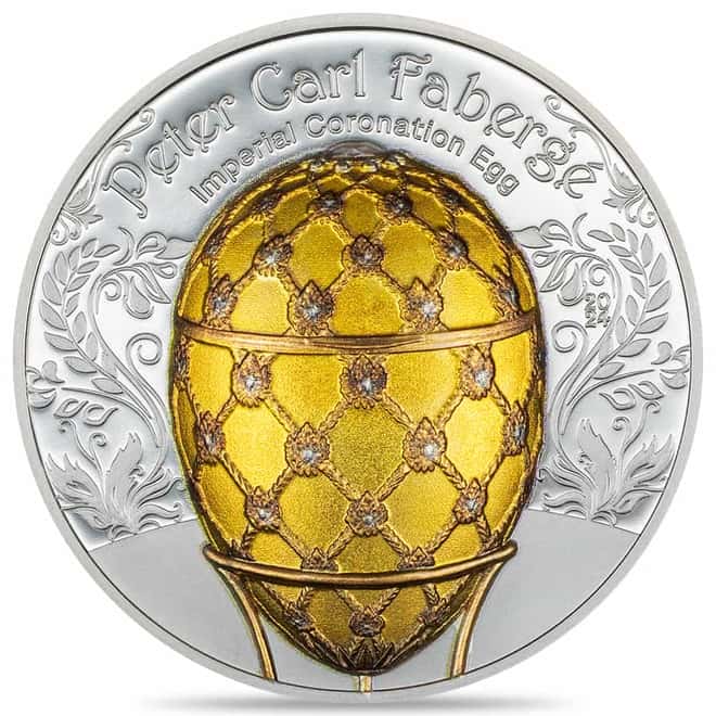 2024 Mongolia 2 oz Silver Faberge Imperial Coronation Egg Coin
