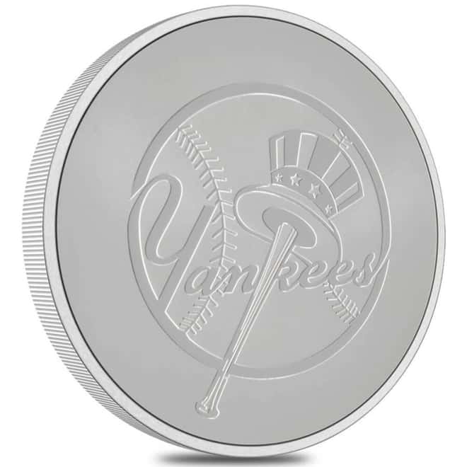 Box of 250 - 2024 New Zealand 1 oz NY Yankees Baseball Silver Round .999 Fine