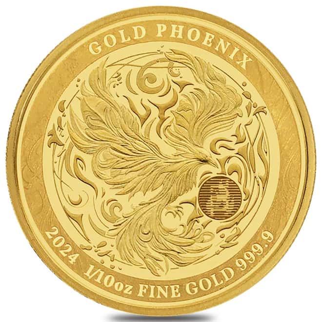 Tube of 20 - 2024 Niue 1/10 oz Phoenix Gold Coin .9999 Fine