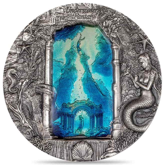 2024 Palau 3 oz Silver Underwater Fantasy Mermaids Coin
