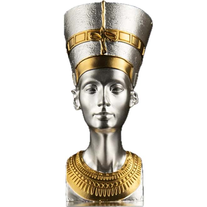 2024 Samoa 5 oz Silver Nefertiti Bust 3D Shaped Coin