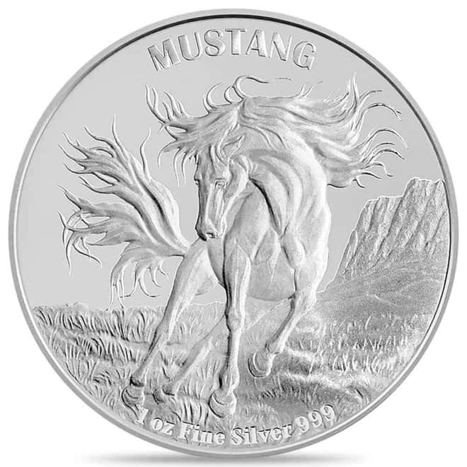Tube of 20 - 2024 Tokelau 1 oz Mustang Silver Coin .999 Fine