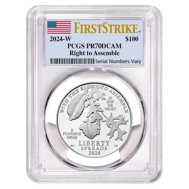 2024-W 1 oz Proof Platinum American Eagle PCGS PF 70 FS - Right to Assemble