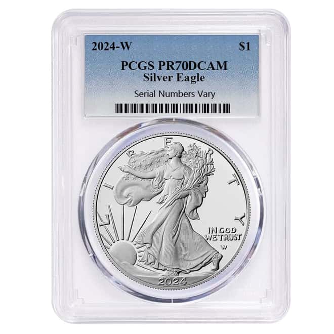 Lot of 20 - 2024-W 1 oz Proof Silver American Eagle PCGS PF 70 DC