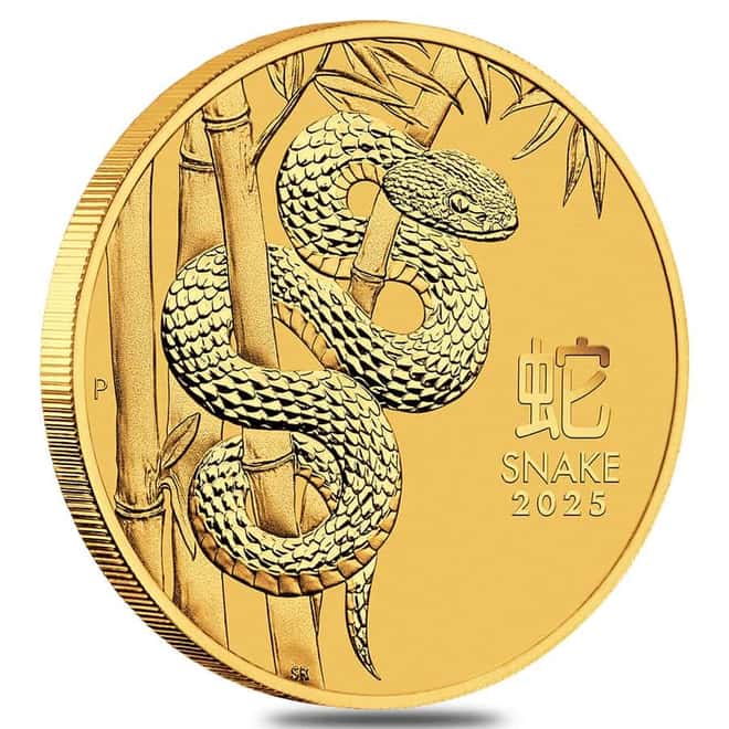 Lot of 20 - 2025 1/10 oz Gold Lunar Snake BU Australian Perth Mint