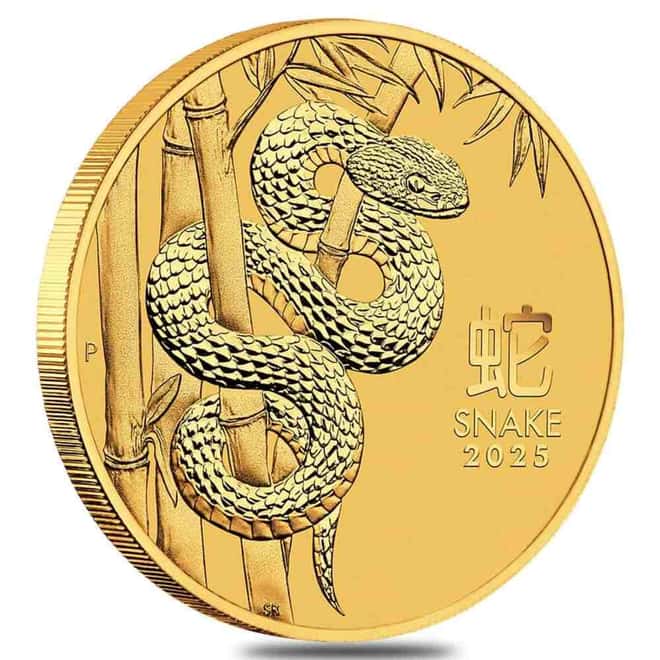 2025 1 oz Gold Lunar Snake BU Australian Perth Mint