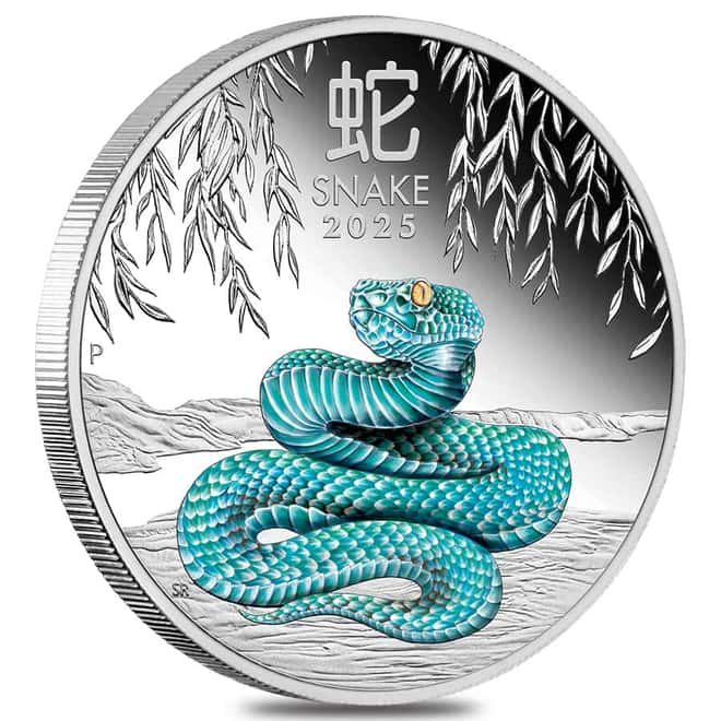 2025 1 oz Proof Colorized Silver Lunar Snake Perth Mint