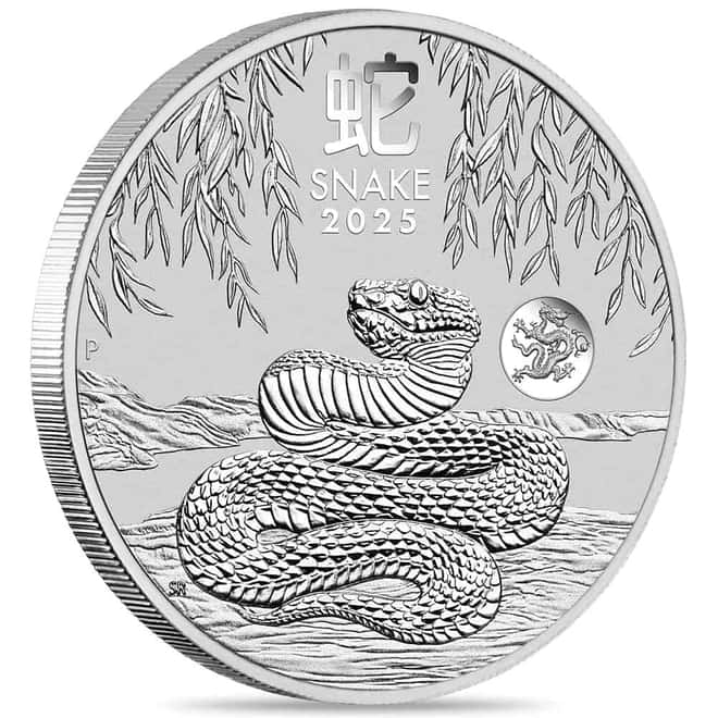 Roll of 20 - 2025 1 oz Silver Lunar Snake Dragon Privy BU Australian Perth Mint