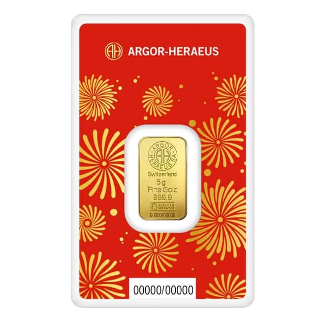 2025 5 Gram Argor Heraeus Lunar Snake Gold Bar (in Assay)