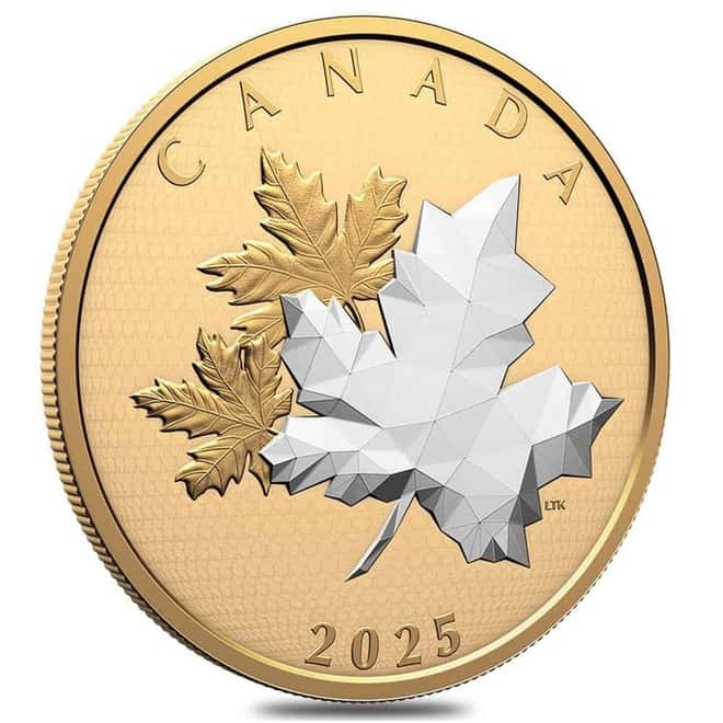 2025 Canada 5 oz Maple Leaves in Motion Silver Coin .9999 Fine