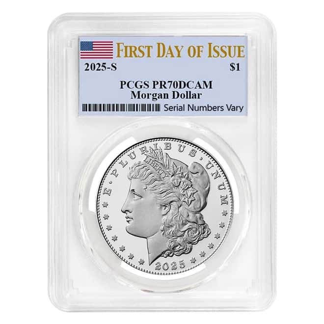 2025-S Morgan Silver Dollar Proof Coin PCGS PF 70 FDOI