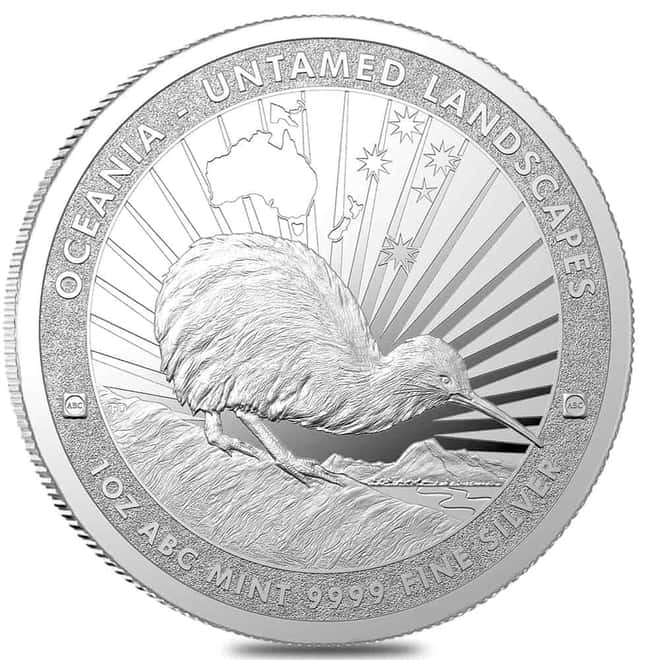 Box of 500 - 2025 Tokelau 1 oz Kiwi Untamed Landscapes Silver Coin BU