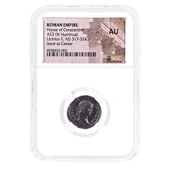 317-324 AD Roman Empire Licinius II AE3 BI Nummus Coin NGC AU