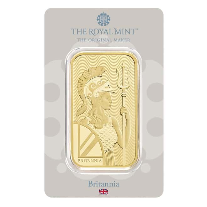50 Gram Britannia Gold Bar .9999 Fine (in Assay)