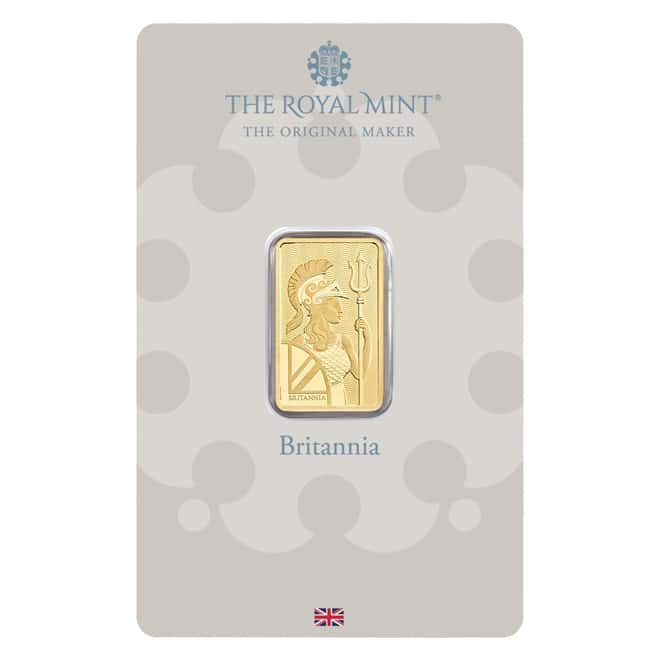 5 gram Britannia Gold Bar .9999 Fine (In Assay)