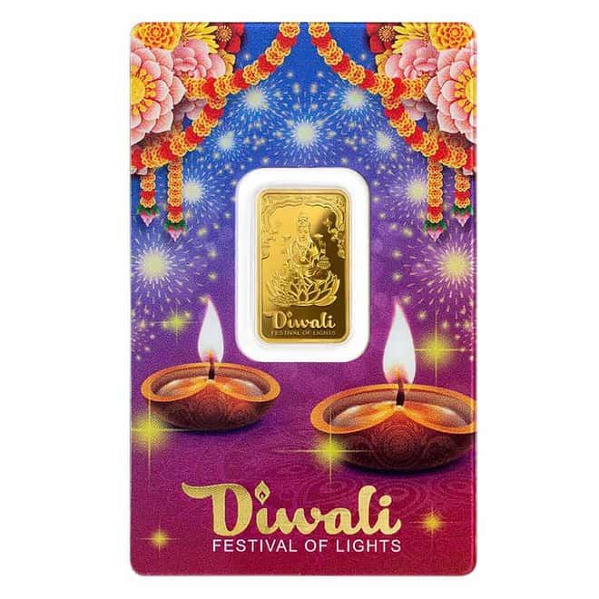 5 gram PAMP Suisse Diwali Lakshmi Festival of Lights Gold Bar