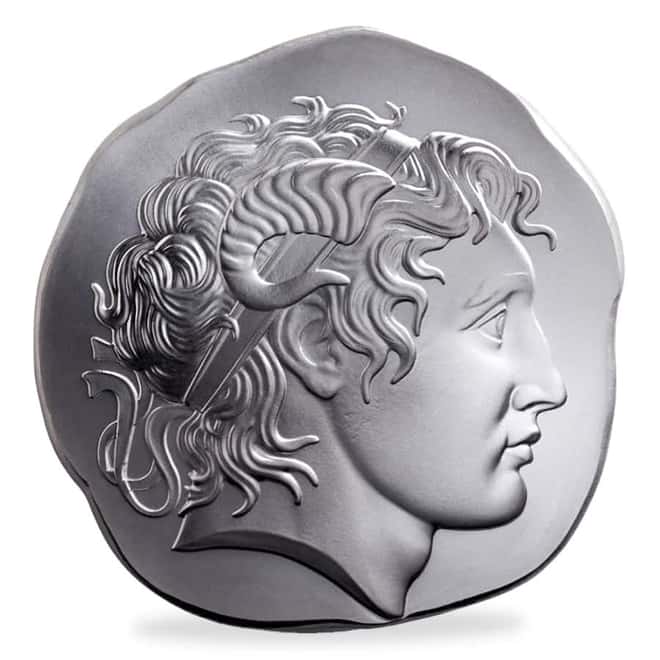 5 oz Argentia Herakles High Relief Silver Round .9999 Fine (Alexander the Great Style)
