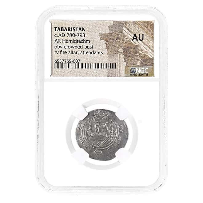780-793 AD Tabaristan AR Hemidrachm Silver Coin NGC AU