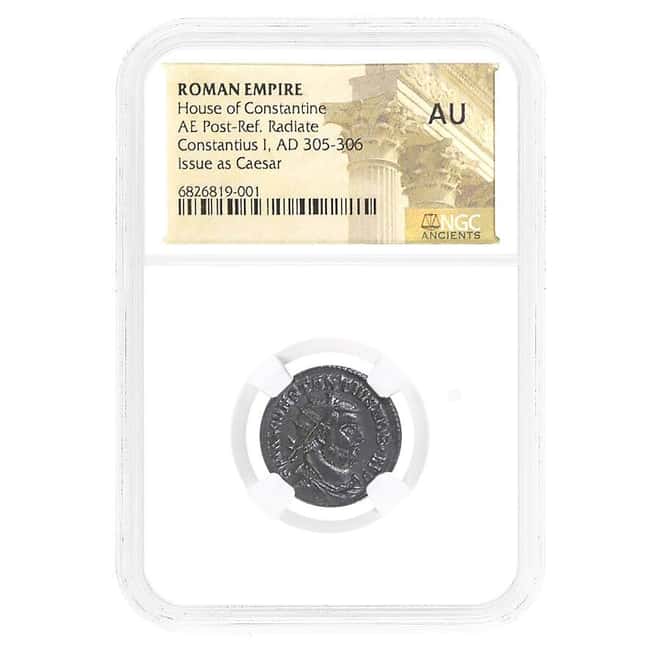 305-306 AD Roman Empire Constantius I AE Coin NGC AU