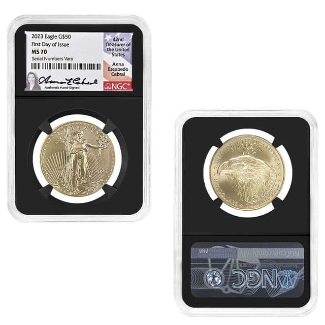 2023 1.85 oz Gold Eagle 4-Coin Set NGC MS 70 FD (Cabral Sign)