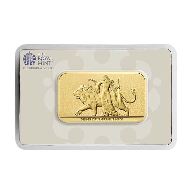 1 oz Great Britain Una and the Lion Landscape Gold Bar
