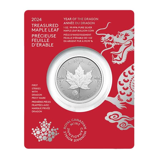 2024 Canada 1 oz Treasured Silver Maple Leaf Dragon Privy Coin First Strikes