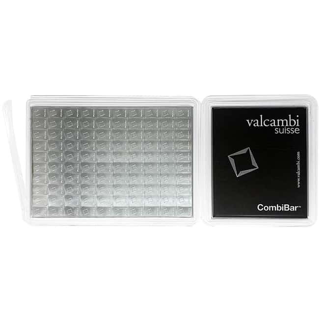 Broken Assay - 100 x 1 gram Silver Valcambi CombiBar .999 Fine
