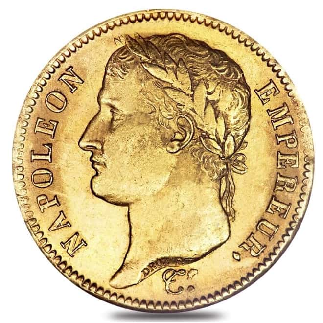 France Gold 40 Francs Napoleon I Avg Circ AGW .3734 (Random Year, 1806 - 1813)