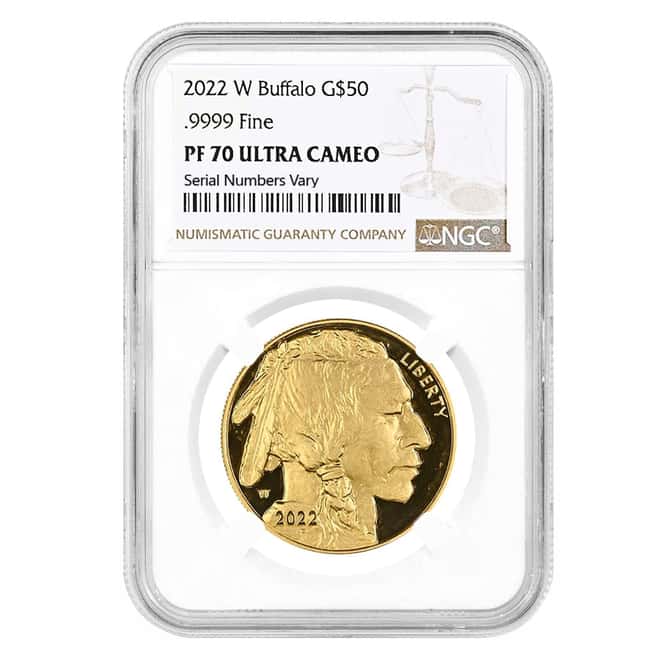 2022-W 1 oz $50 Proof Gold American Buffalo NGC PF 70 UCAM