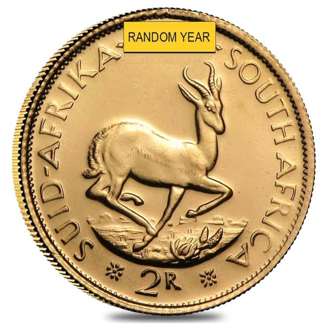 South Africa 2 Rand Gold Coin AU (Random Year)