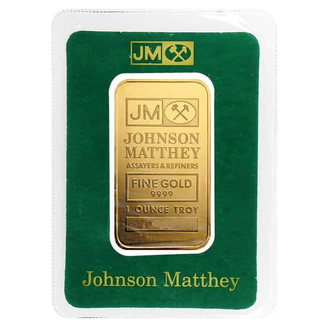 Vintage - 1 oz Johnson Matthey Gold Bar .9999 Fine (In Assay)