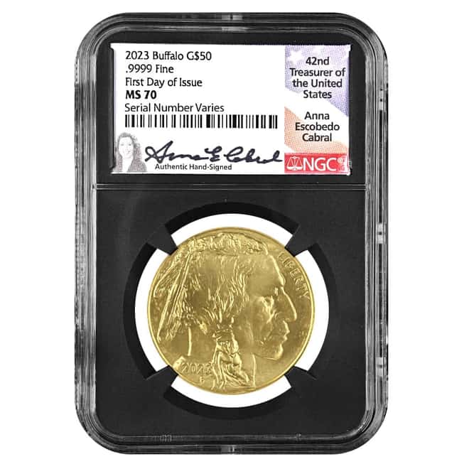 2023 1 oz $50 Gold American Buffalo NGC MS 70 FD (Anna Escobedo Cabral)