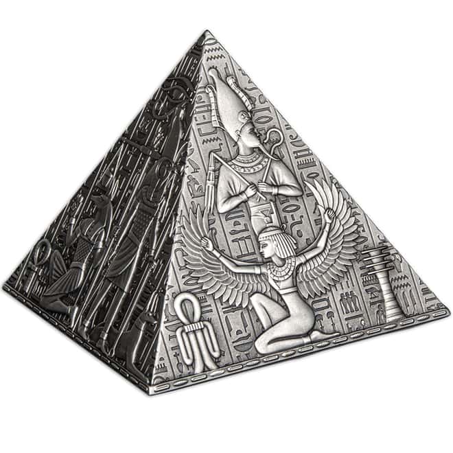 2023 Djibouti 1 kilo Silver Ancient Pyramid 3D Shaped Coin