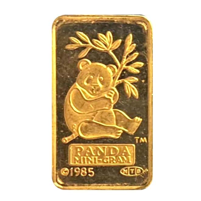 1 Gram Credit Suisse MTB Panda Gold Bar .9999 Fine