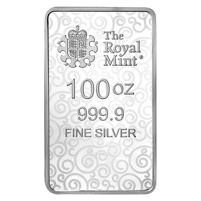 100 oz Great Britain Una and the Lion Silver Bar .9999 Fine - The Great Engravers Collection