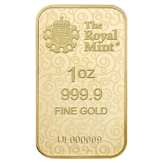 1 oz Great Britain Una and the Lion Gold Bar .9999 Fine - The Great Engravers Collection