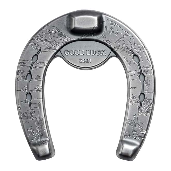2021 Palau 1 oz Silver Charm - Lucky Horseshoe Shaped Silver Coin .999 Fine (w/Box & COA)