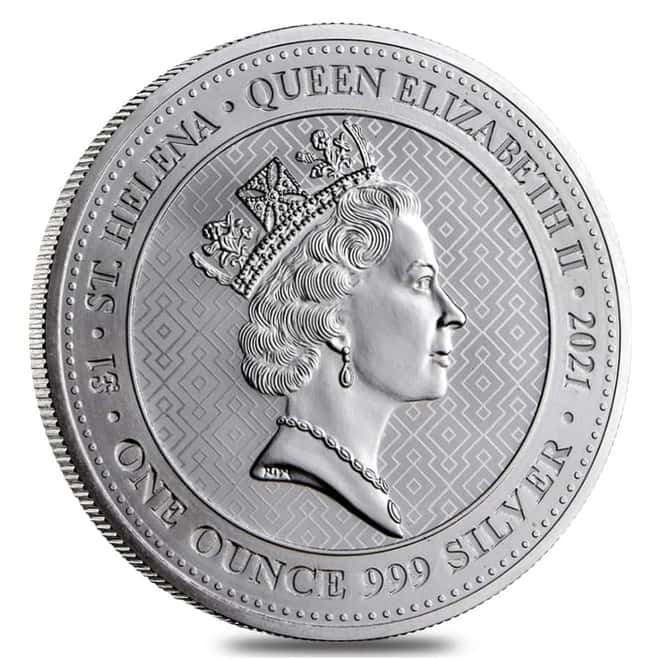 2021 St. Helena 1 oz Silver The Queen's Virtues - Victory Coin .999 Fine BU